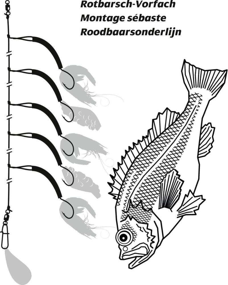 Rhino Rotbarsch-Vorfach Selbstleuchtend – Bild 2