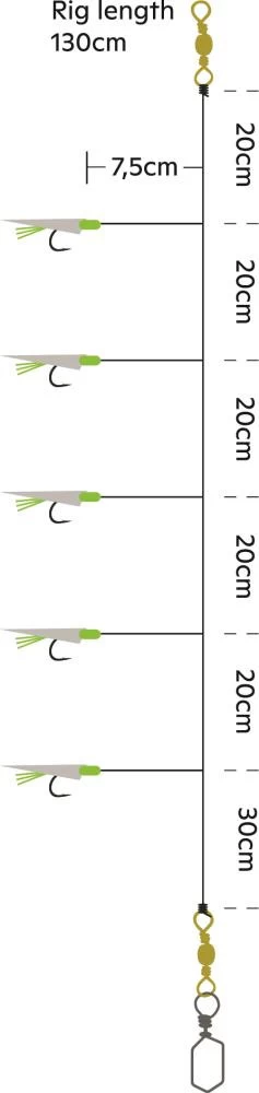 Kinetic Sabiki SilverStrike Fishskin Vorfach – Bild 2