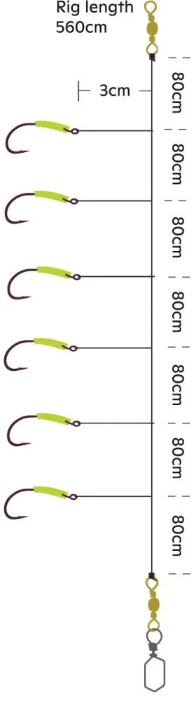 Kinetic Red Perch Rig 2/0 - Rotbarsch-Vorfach – Bild 2